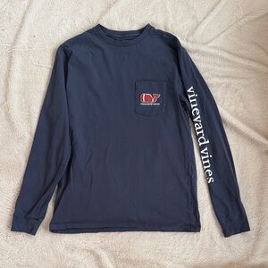 Vineyard Vines Men's Dark Blue Long Sleeve Tee